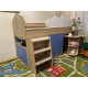 Children's bed Attic, 1900/800mm. (Blue Surf/Artisan Oak)