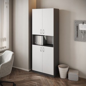 Шафа для офісу з ЛДСП колір Антрацит/Німфея Альба, 1800/700/410мм