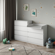 Комод со съемным пеленатором, 1600/450/1066-920мм. (Нимфея Альба)