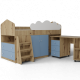 Children's bed Attic, 1900/800mm. (Blue Surf/Artisan Oak)