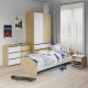 Teenage bed "Color Block" on slats 1900/800mm. (Artisan Oak/Nymphaea Alba)