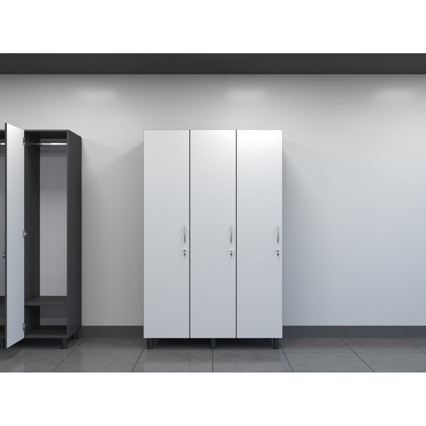 Wardrobe for a dressing room with three doors 1900/1200/500 mm