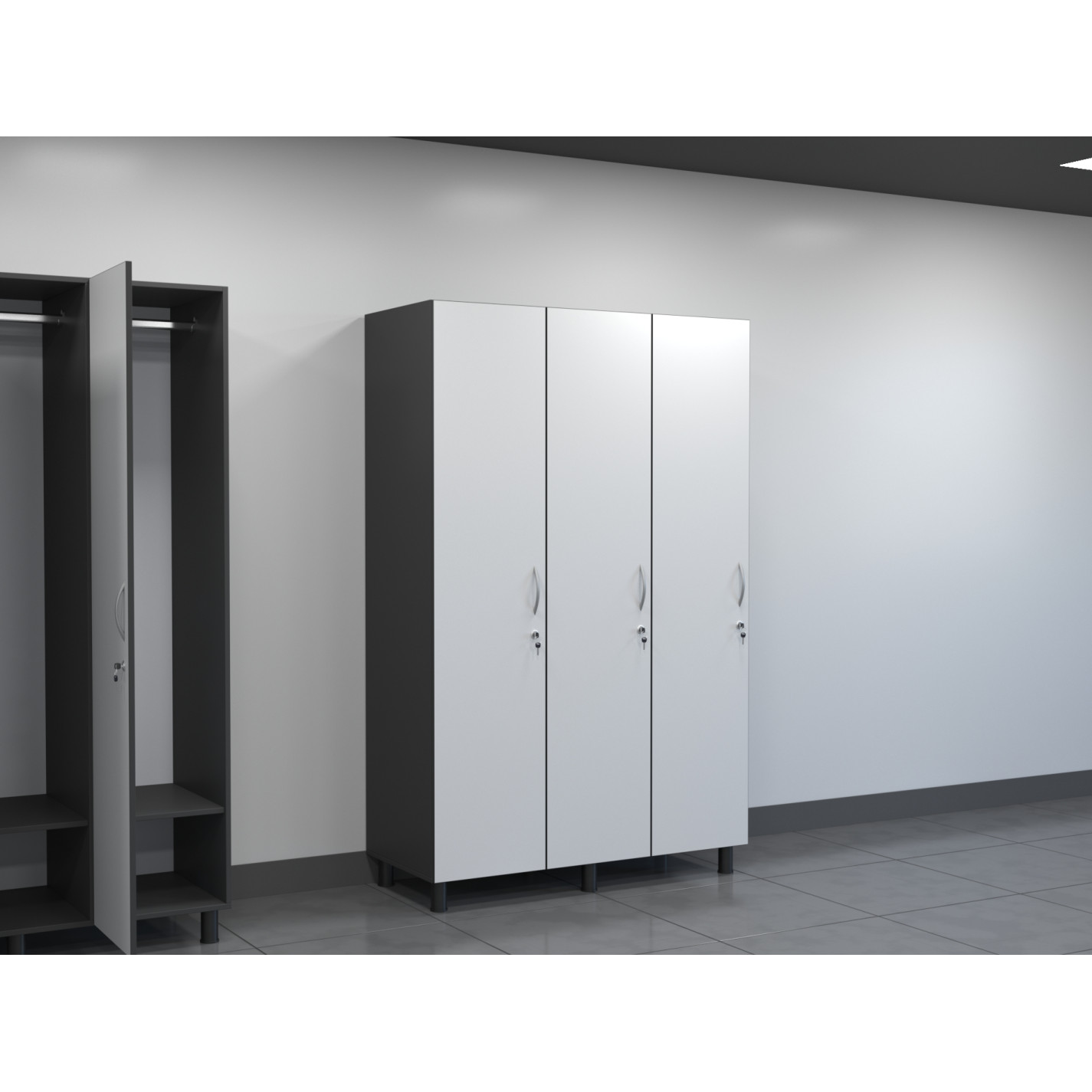 Wardrobe for a dressing room with three doors 1900/1200/500 mm