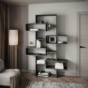 Rack with 9 compartments, 1736/1184/300mm. (Anthracite)